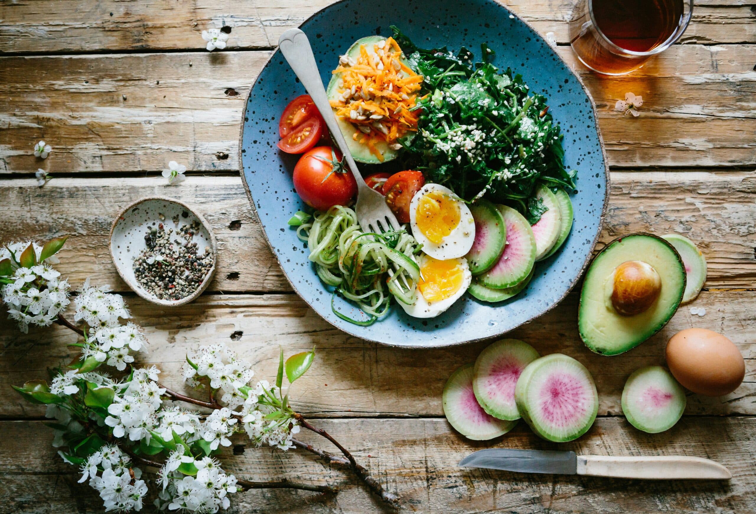 a plate of healthy food