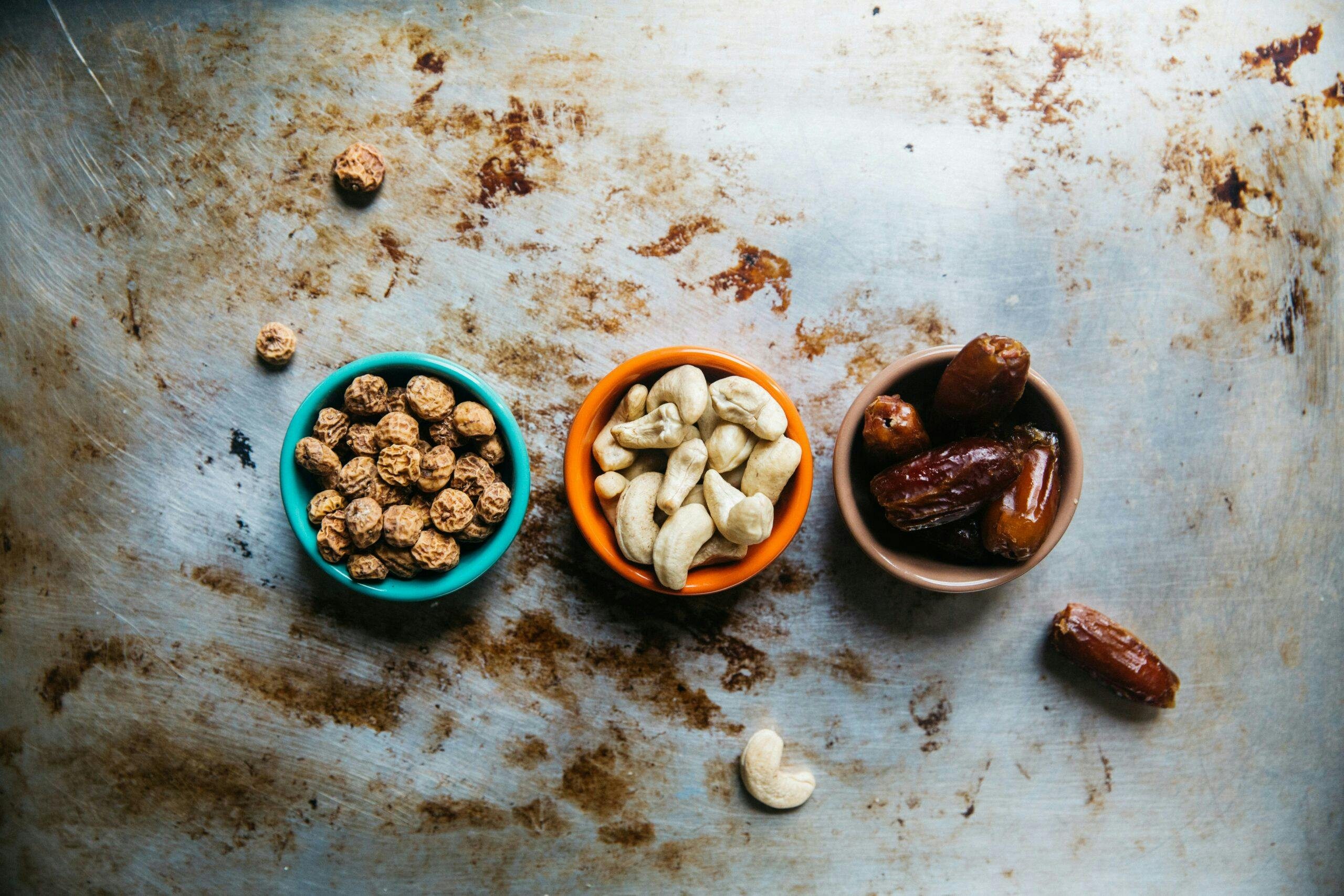 a bowl of different kinds of nuts