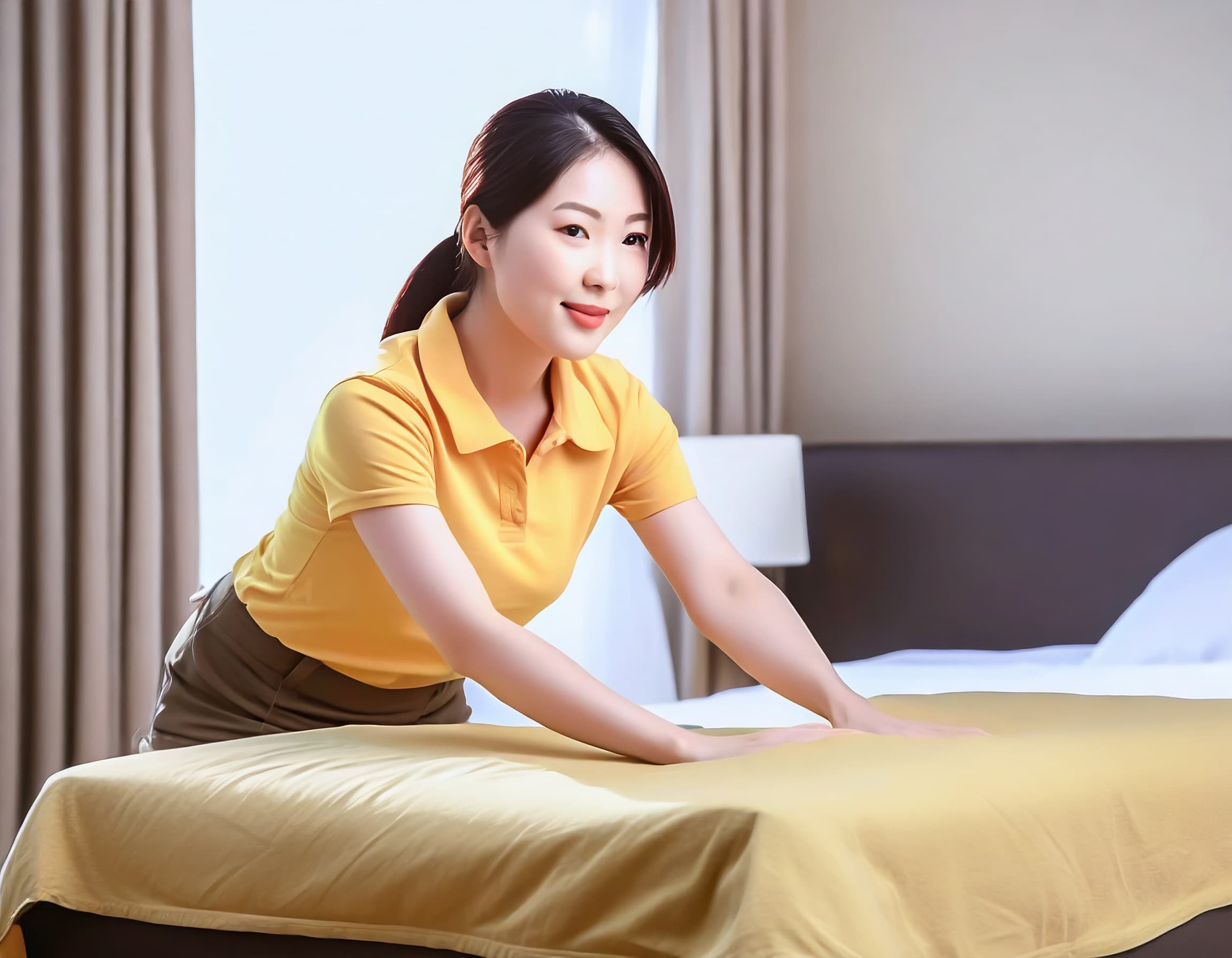 Helper making bed - StringsSG